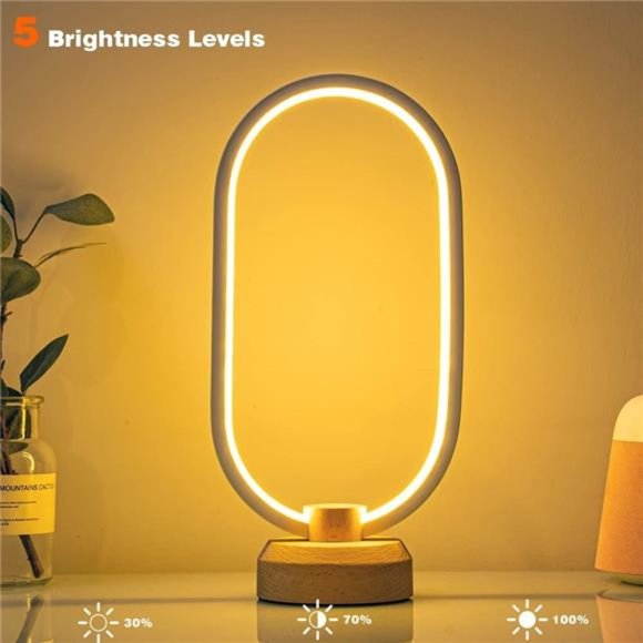 Modern Desk lamp LED Wood Table Lamp, Bedroom Bedside Night Light, Dimmable Led - Picture 4 of 5